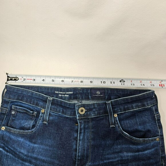 AG Adriano Goldschmied The Farrah Skinny High-Rise Jeans Size 32R 32x29 Dark - Picture 8 of 9